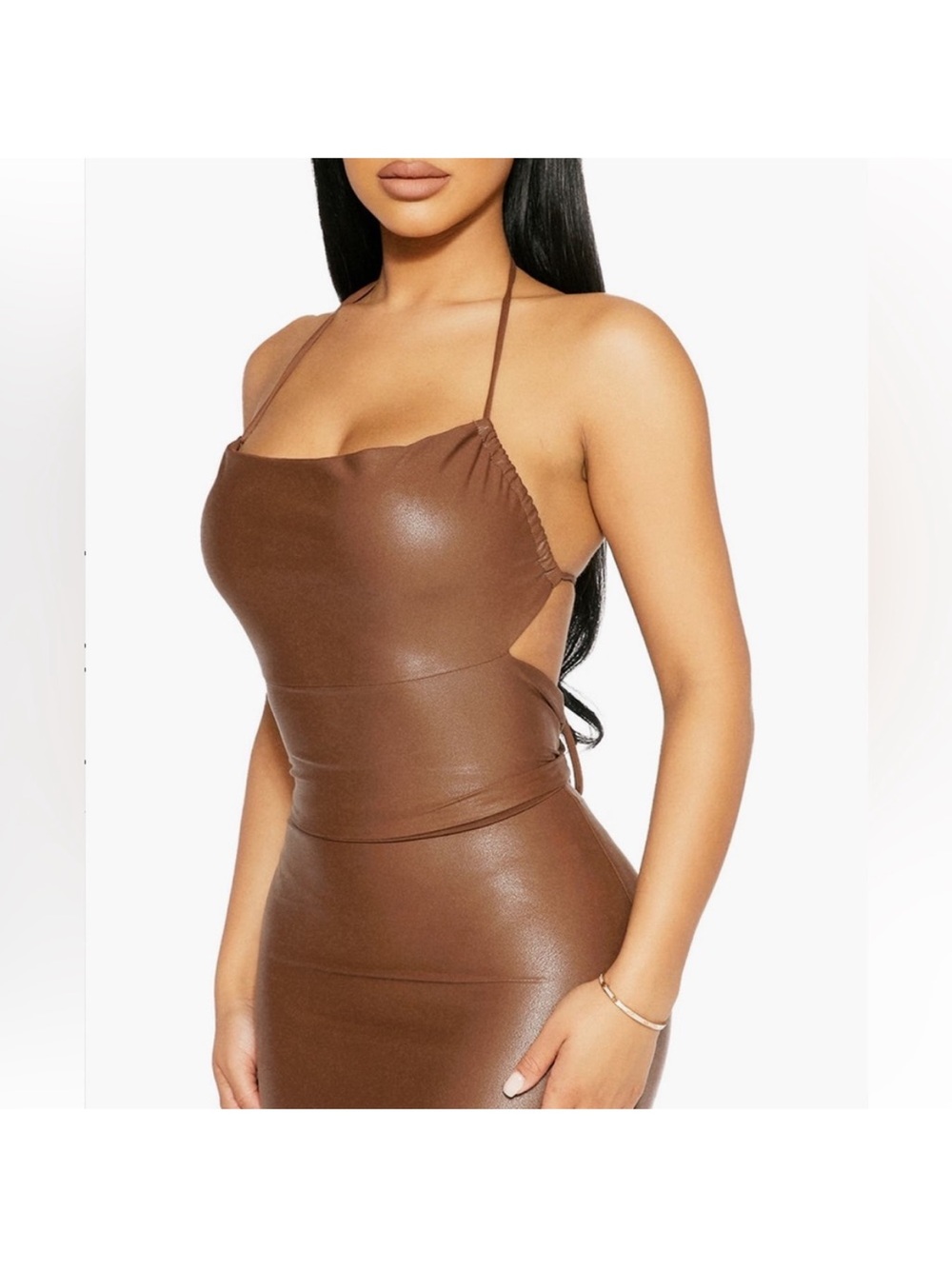 Naked Wardrobe Brown Faux Leather set